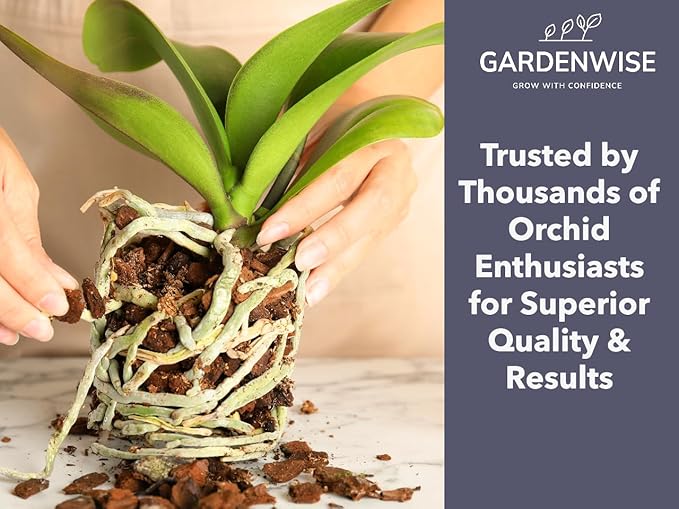 GARDENWISE Premium Orchid Bark for Potting Mix – Ready-to-Use Pine Bark for Indoor Plants, Orchid Repotting & Soil Mix Creation, Ideal Orchid Medium (1 Quart)