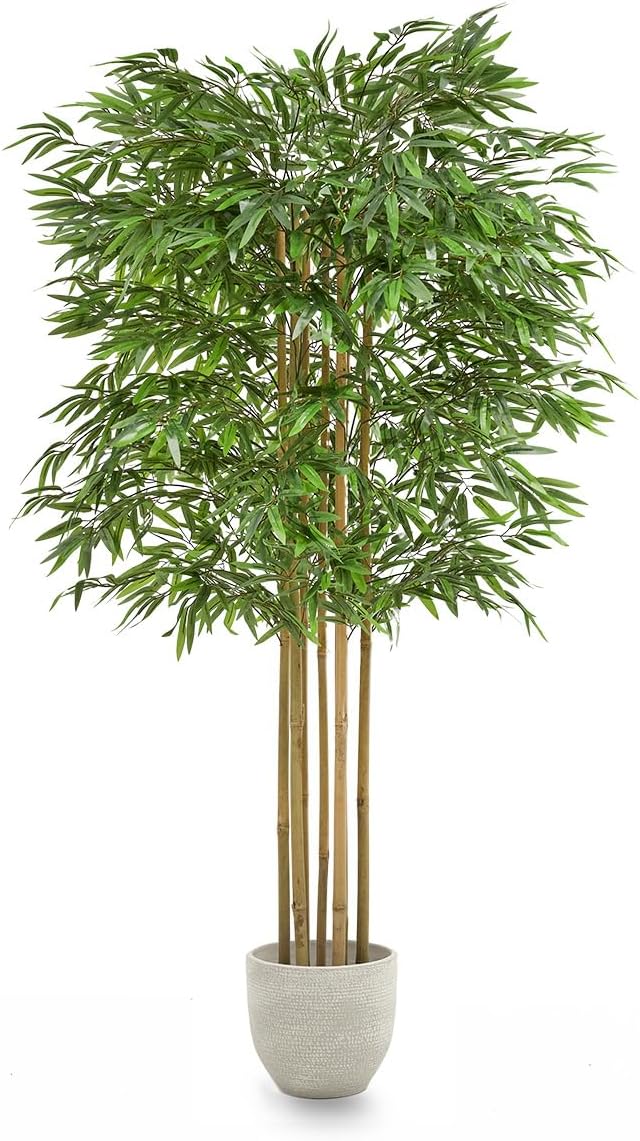Maia Shop 7ft Artificial Bamboo Tree Plant for House, Apartment or Office – Realistic Fake Indoor Plants for Living Room, Bedroom, Bathroom, Entryway