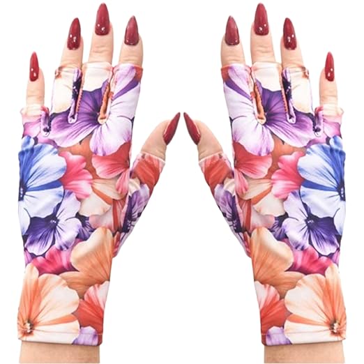 ManiGlovz - Original UPF 50+ UV Light Protective Nail Gloves | Gel Manicure and Anti UV Fingerless Gloves for Women | Protects Skin During Driving and Sun Exposure