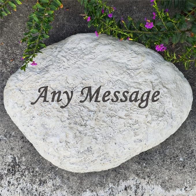 Personalized Decorative Garden Stones Engraved with Any Message, Indoor or Outdoor Welcome Stones Memorial Stones Grave Stones Tombstones for Housewarming Memorial Gifts Special Day Gifts,11"X8"