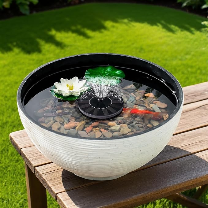 charmshine 17.7inch Large Lotus Bowl Planter Garden Water Plant Pot Bird Bath Bowl Landscaping Planter Water Lily Pots for Outdoor Indoor Planting in Water Small Fountain Base Mini Fish Pond (White)
