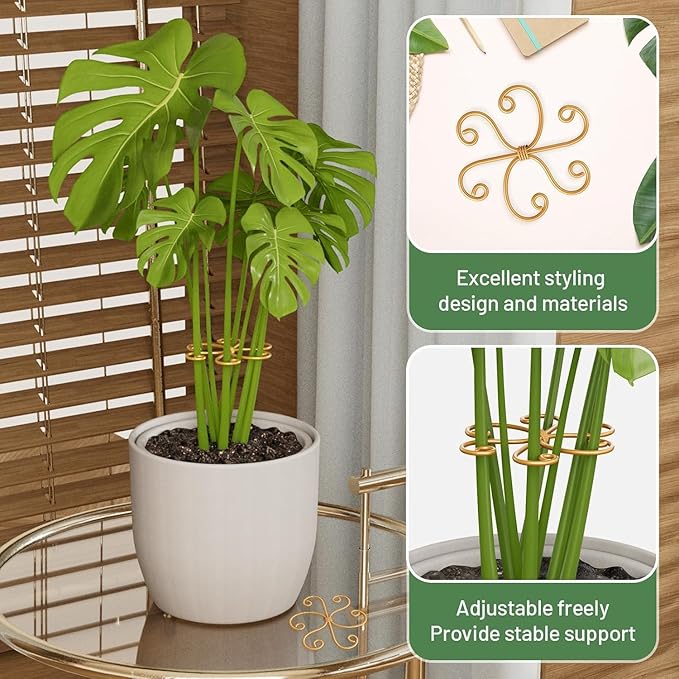 Plant Support Stakes,Heart-Shaped Indoor Plant Trellis,3 Pcs Reusable Plant Holder Stabilizer,Durable Plastic Climbing Plant Support Rings for Potted Plants,Vines,and Growing Support