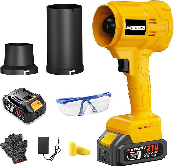 Cordless Leaf Blower, 980,000 RPM Handheld Blower with Detachable Air Nozzle, 2 X 4.0Ah Batteries & Charger, Lightweight for Patio Cleaning, Lawn Care, Leaves (48V Battery)