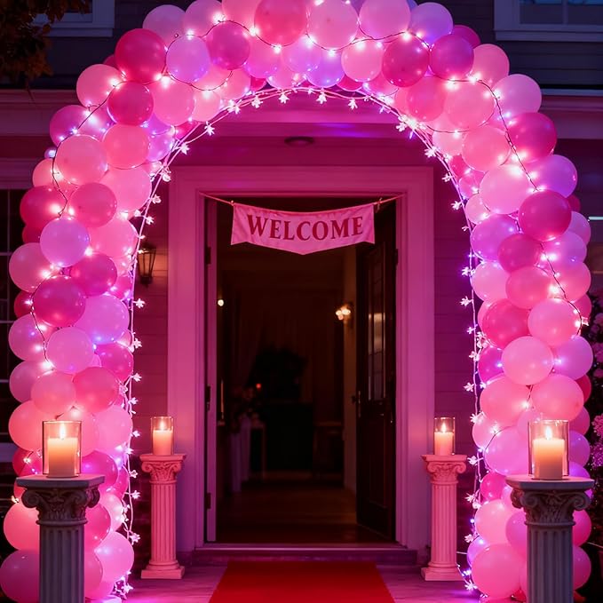 Pink Cherry Blossom Flower Lights String Indoor Decor, 33Ft 100 LED Decorative Hanging Hot Aesthetic Fairy Floral Lamp for Bedroom Decorations When Valentine's Day, Wedding Party, Christmas