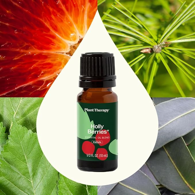 Plant Therapy Holly Berries Holiday Essential Oil Blend 10 mL (⅓ oz) 100% Pure, Undiluted, Natural Aromatherapy, Festive, Cozy Home Scent