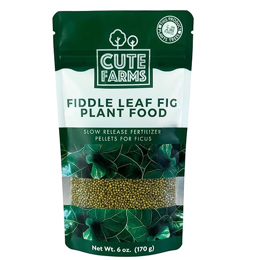 Fiddle Leaf Ficus Lyrata & Fig Tree Slow Release Fertilizer Pellets for Indoor and Outdoor Plants - Resealable Bag (6 oz)