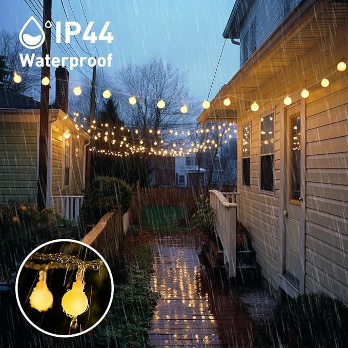 JMEXSUSS 100 LED Connectable Globe String Lights Indoor Bedroom, 33ft Warm White Christmas Lights Plug in with Remote, 8 Modes Hanging Fairy Light Outdoor for Room Classroom Party Valentine Day Decor