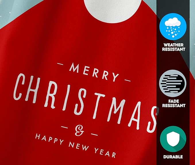 AGAS Christmas Garden Flag Santa Claus And Happy New Year , Christmas Outdoor Flags, Christmas Lawn Flag, Outdoor Yard Small Vertical Thick 200D Nylon Flag 12 × 18 inch, Gifts For Families Friends -