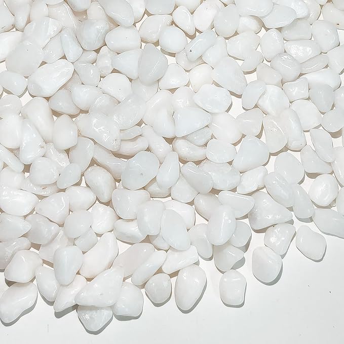 FANTIAN 10 lbs White Pebbles for Indoor Plants, 3/8 Inch Decorative White Stones. Polished River Rocks for Potted Plants Vase Cactus Bird Bath and Outdoor Garden Landscaping