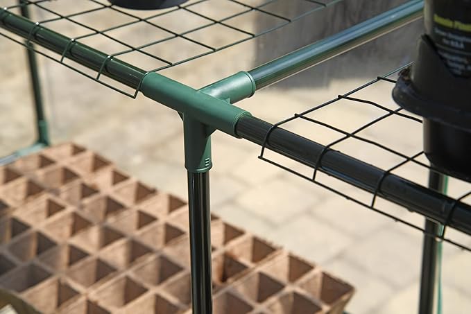 Miracle-GRO 4'8" x 4'8" x 6'5" All-Season Small Walk-in Greenhouse with 8 Wire Shelves for Outdoors, Easy-Access and Durable, Translucent
