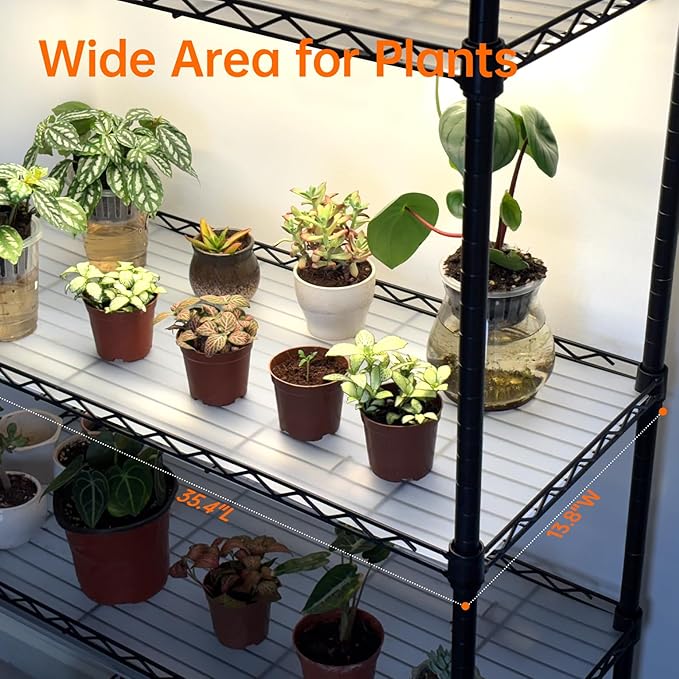 Bstrip Indoor Greenhouse with Grow Light, Plant Stand with 3 Pack Full Spectrum Plant Lights , 3 color modes, Plant Shelf with Tent for Indoor Plant, Seed Starting, Seed Tray, 35.4"x13.8"x59"