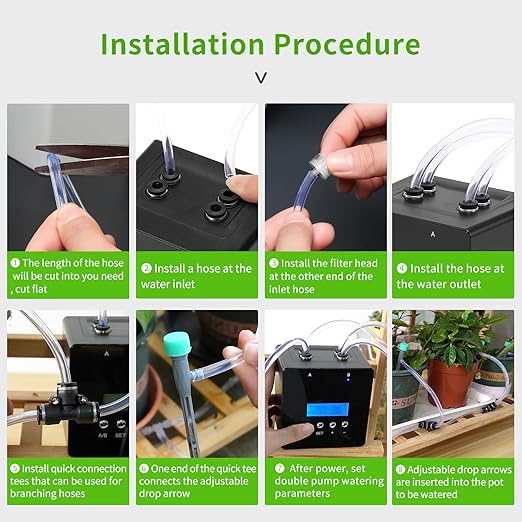 Automatic Watering System for Potted Plants | Indoor Plant Waterer with 30-Day Timer, Dual Self-Priming Pumps, Drip Irrigation Kit for 20 Plants