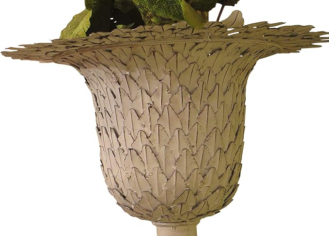 MY SWANKY HOME Ornate White Iron Scroll Wall Mounted Planter Flower Urn Bracket Outdoor Metal