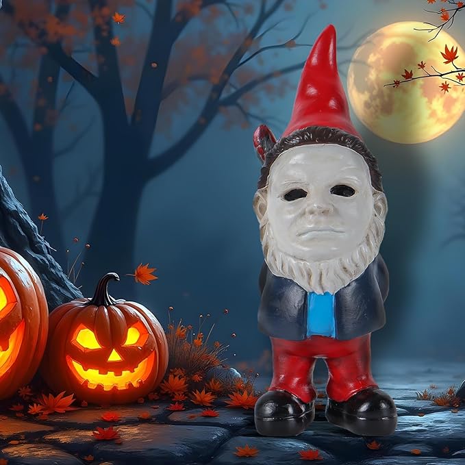 Garden Gnome Statue Decoration Garden Decor Horror Gnomes Boo Basket（Red