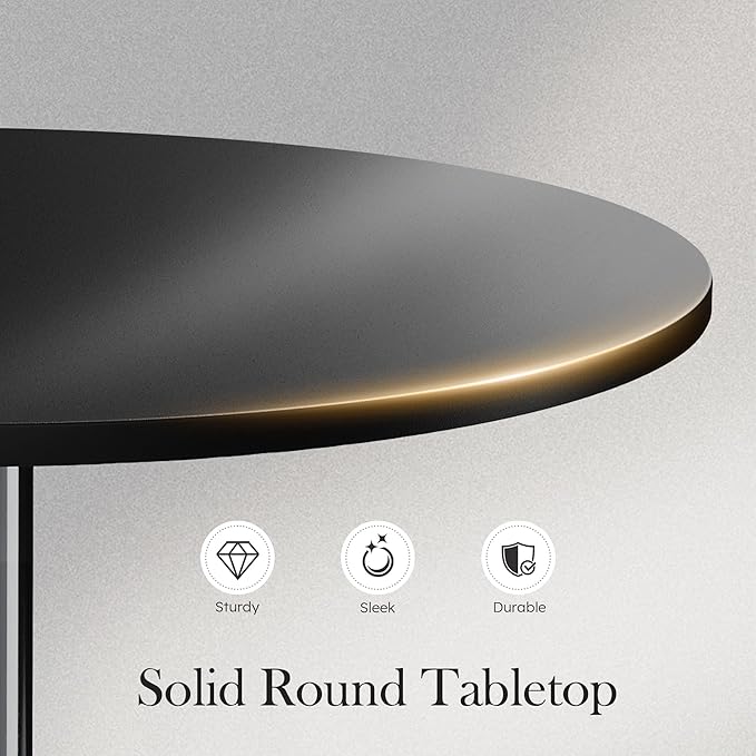 Sophia & William 30" Round Bistro Table,Outdoor Coffee Table，Round Outdoor Small Table Modern Style for Porch Pool Balcony Deck Bronze