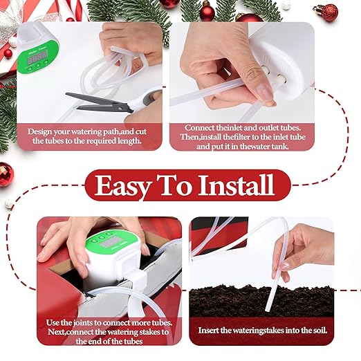12" X 12" Large Christmas Tree Watering System, 6 Gallon Automatic Tree Helper Device, Disguised as Present Xmas Gift Box Auto Live Christmas Tree Watering, Keeps Live Tree Fresh & Green