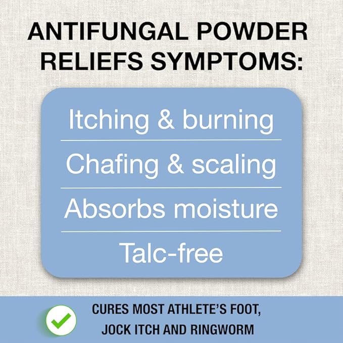 Puregen Labs Antifungal Powder with 2% Miconazole Nitrate for Common Fungal Infections Including Athlete’s Foot, Jock Itch and Ringworm, Talc Free, 3 oz (85g)