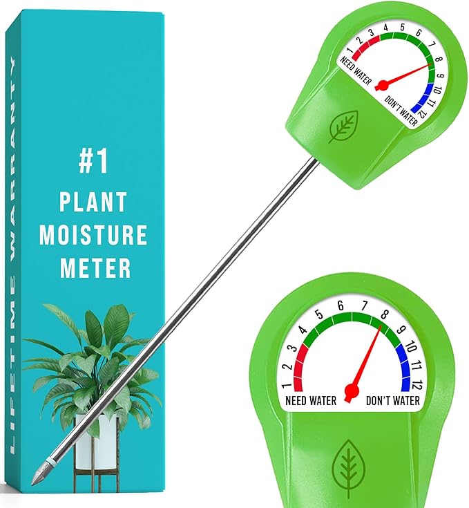 GROWIT Plant Moisture Meter - Accurately Tells You When to Water Your Plants - Perfect Stocking Stuffers Gift - No Battery Needed