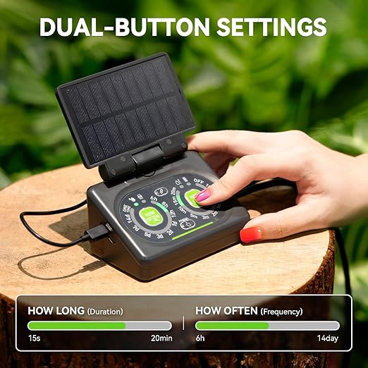 RAINPOINT Programmable Drip Irrigation System for Indoor Houseplant,Compact Dual-Powered Vacation Automatic Plant Waterer Self Watering Device While Away Low Water Auto Shut-Off (Water 10-15 Plants)