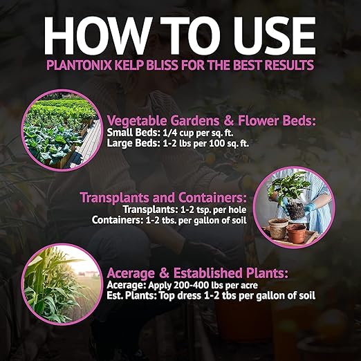 Kelp Meal Organic Fertilizer (2lbs) - Kelp Fertilizer for Plants, Garden Soil, Flowers, Vegetables, & Lawns - Organic Plant Food Rich in Vitamins & Nutrients - 100% Natural Renewable Soil Amendment
