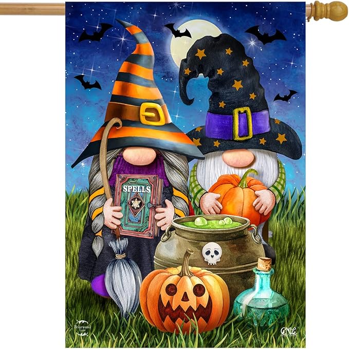 Halloween Gnomes House Flag Humor Spooky 28" x 40" Briarwood Lane