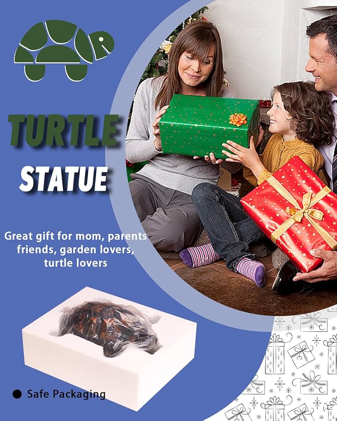 Sdeetesamjun Tortoise Turtle Statue,Resin Garden Sculpture Indoor/Outdoor Yard Lawn Ornament,Home Decor (Large)