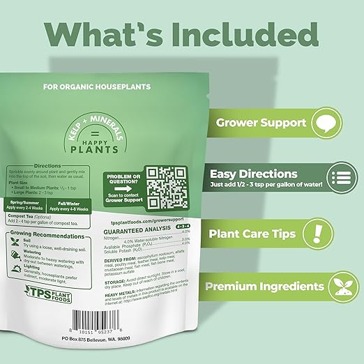 Organic Houseplant Food, Slow Release Dry Granular Fertilizer for House Plants - 1 Pound (16 Oz)