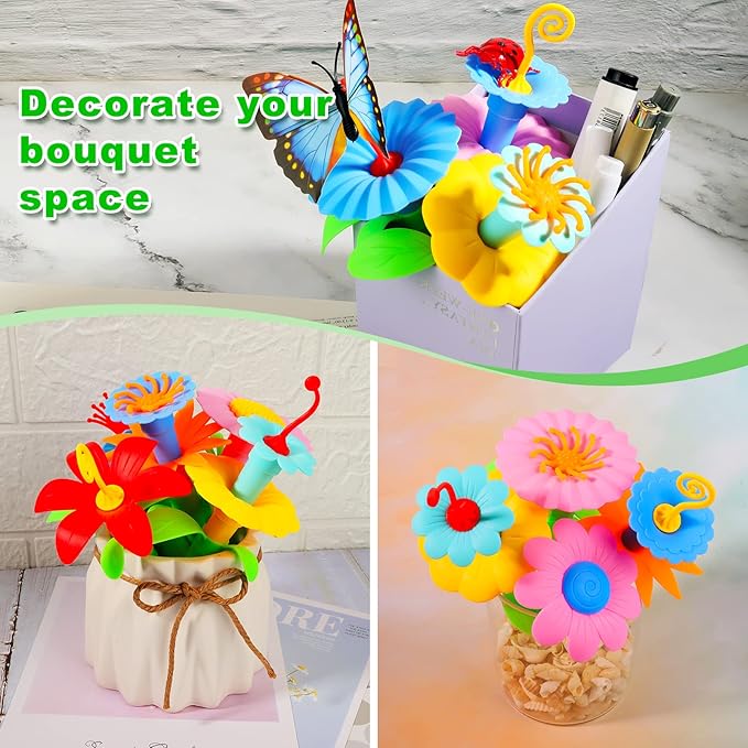 Birthday Toys Gifts for 2 3 4 5 6 Years Old Toddler Girls Boys, 156 PCS Insect Flower Garden Building Educational STEM Learning Pretend Play Gardening Set, Easter Gifts for Preschool Kids Age 2+