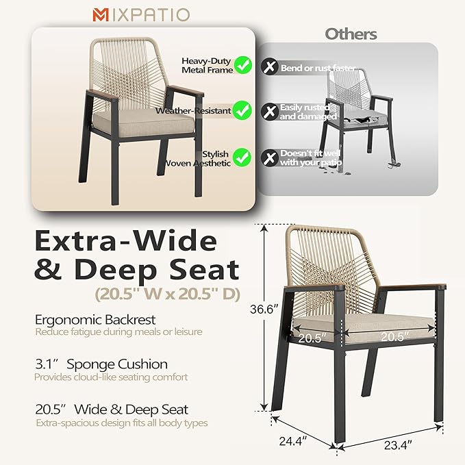 9 Pieces Outdoor Dining Set for 8, Patio Dining Set Wicker Rattan Chairs with Soft Cushion and Extendable Rectangular Table, Wicker Patio Table and Chairs for Backyard Porch