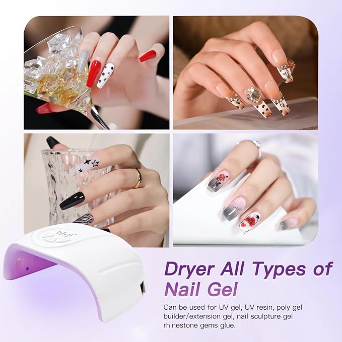 UV Light for Gel Nails, LKE 72W UV LED Nail Lamp with 21pcs Lamp Beads 3 Timers Smart Sensor Nail Dryer for Gel Polish Polygel Fast Curing Professional UV Light for Home Salon Nail Tools (White)