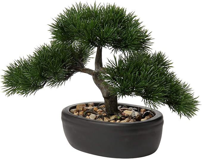 Artificial Bonsai Tree Juniper Faux Plants Indoor Small Fake Plants Decor with Ceramic Pots for Home Table Office Desk Bathroom Shelf Bedroom Living Room Farmhouse Decorations