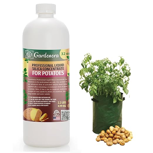 𝐏𝐑𝐎𝐅𝐄𝐒𝐒𝐈𝐎𝐍𝐀𝐋 Liquid Silica Plant Supplement - 32oz - Potatoes Plants Liquid Silica Boost Fertilizer - Stronger Stems & Healthy Leaves for Indoor & Outdoor Potatoes (Makes 180 Gallons)