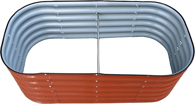 Raised Metal Garden Beds, Galvanized Steel, 47x24 inches, 2 Heights Available, Garden Green or Terra Cotta (Copper Brown, 47.2" × 23.6" × 17")