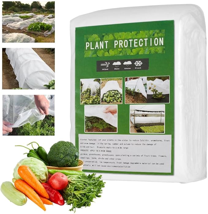 Rsyuanyi Plant Covers Freeze Protection 10 ft x 50 ft - Frost Blankets for Outdoor Plants, Durable Garden Cloth for Winter Frost & Sun Protection