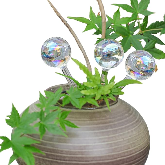 zHzHGuo 3Pcs Small Watering Globes Colorful Small Plant Watering Globes Plant Watering Globes Hand Blown Glass Indoor Plant Watering Globes