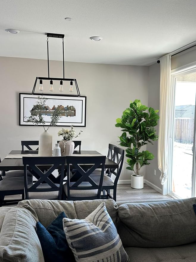 Aveyas 6ft Artificial Fiddle Leaf Fig Tree for Home Decor, 6 Feet Large Faux Plant Fake Ficus lyrata Silk Trees with Pot for Indoor Outdoor House Living Room Office (6 ft Tall)