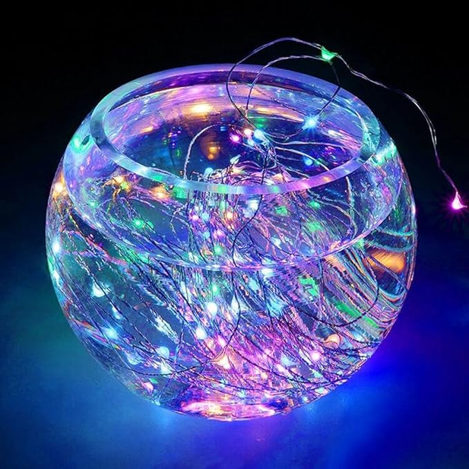 RUICHEN Silver Wire 33 Ft 100 LED USB Fairy String Lights with On/Off Switch (Multicolor)
