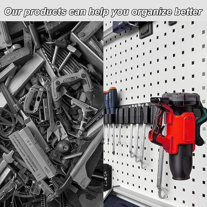 Black Metal Garage Hooks, Tool Holder Wall Mount Applicable to Dcbl722 Model Vacuum Wall Mounted Bracket, Leaf Blower Attachments Tool Holder & Hook Mounting