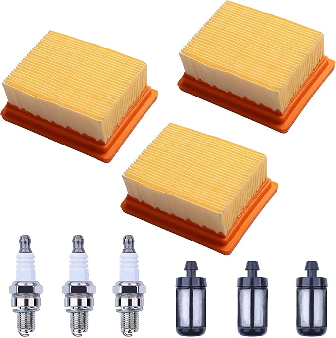 3PCS For Stihl BR800 BR800C BR800X Magnum Backpack Leaf Blower Air Fuel Filter Spark Plug Kit, For Stihl BR800 BR800C BR800X 4283-141-0300 4283-141-0300A 4283-141-0300B 0000-350-3518 0000-350-6202