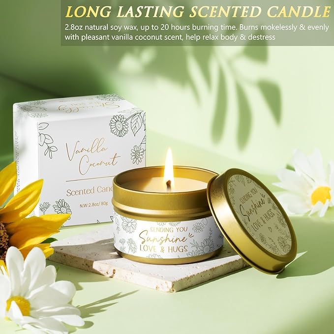 Birthday Gifts for Women Self Care Get Well Soon Gift Baskets, Spa Care Package Thinking of You Gift Set, Sympathy Inspirational Sunflower Valentines Day Gifts for Her Women Mom Friends Sister Wife