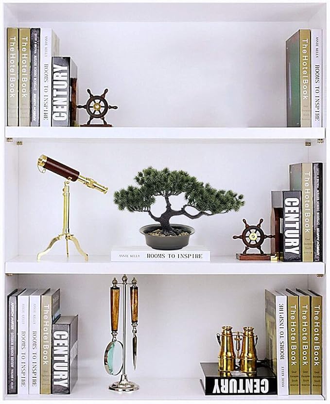 Rozwkeo Artificial Bonsai Tree Fake Plant Decoration Potted Tree Small Faux House Plants Japanese Pine Bonsai Plant for Home Indoor Decoration Office Hotel Windowsill Desktop Display Trees Zen Decor