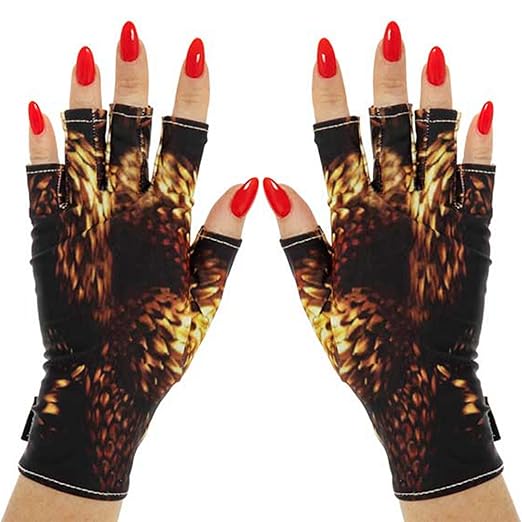 ManiGlovz - The ORIGINAL UPF 50+ UV Light Protective Nail Gloves | Gel Manicure and Anti UV Fingerless Gloves for Women | Can be Used as Sun Protection Gloves for Driving | The Blaze
