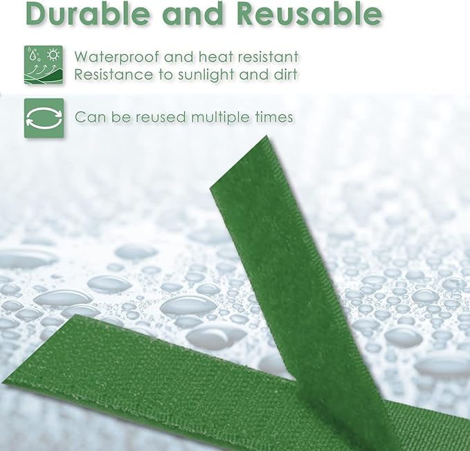 Garden Tie Green Tape, Plant Supports, Gentle On Plants (98.4ft × 0.6 inch, 1 roll, Green)