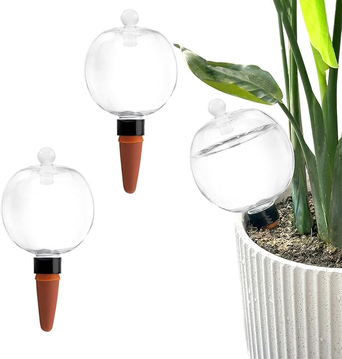 2 Pack Plant Watering Globes with Covers 17oz Self Watering Planter Insert Indoor/Outdoor Plant Watering Devices for Automatic Drip Irrigation