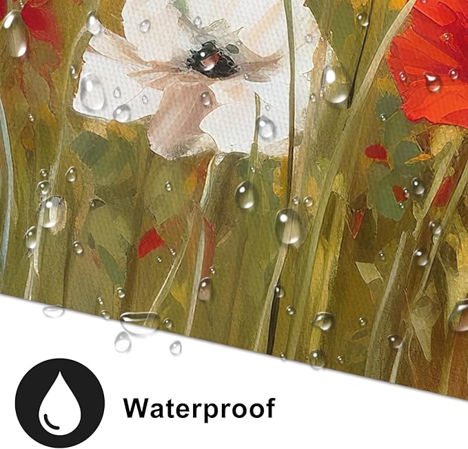 FUNHUA Flower Wall Art Red Floral Canvas Wall Art Flower Pictures Wall Decor Colorful Flower Canvas Painting Modern Artwork for Living room Bedroom Bathroom 12"x16" Framed