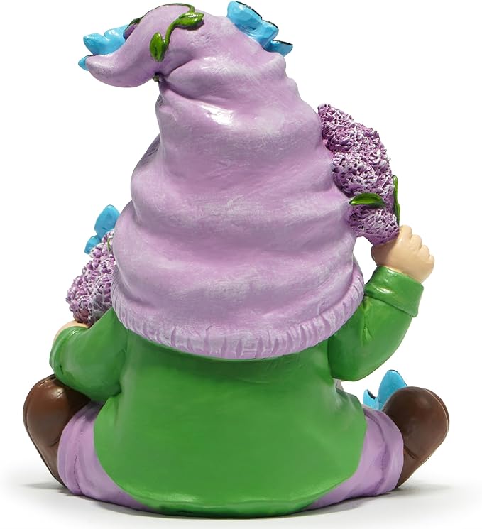 Hodao Spring Lavender Gnomes Decoration Lavender Elf Figurine Decor Spring Gnomes for Home, Porch, Garden Table Decor Warm Gifts for Mom, Grandma