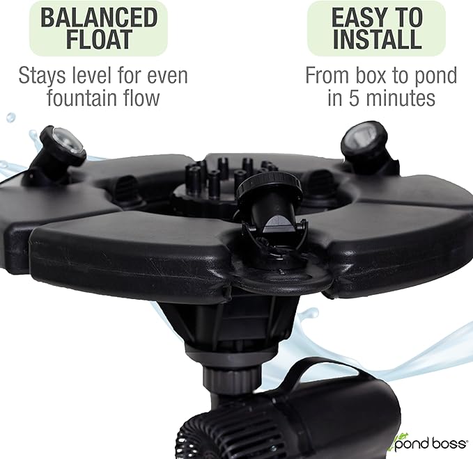 pond boss PRO Floating Fountain with Lights, 1/2 hp, 5000 GPH pump