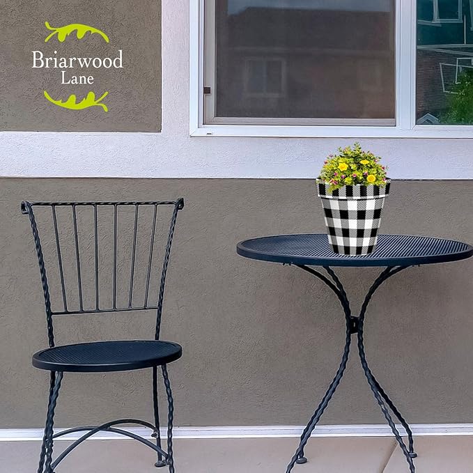 Briarwood Lane Black and White Buffalo Check Small Planter