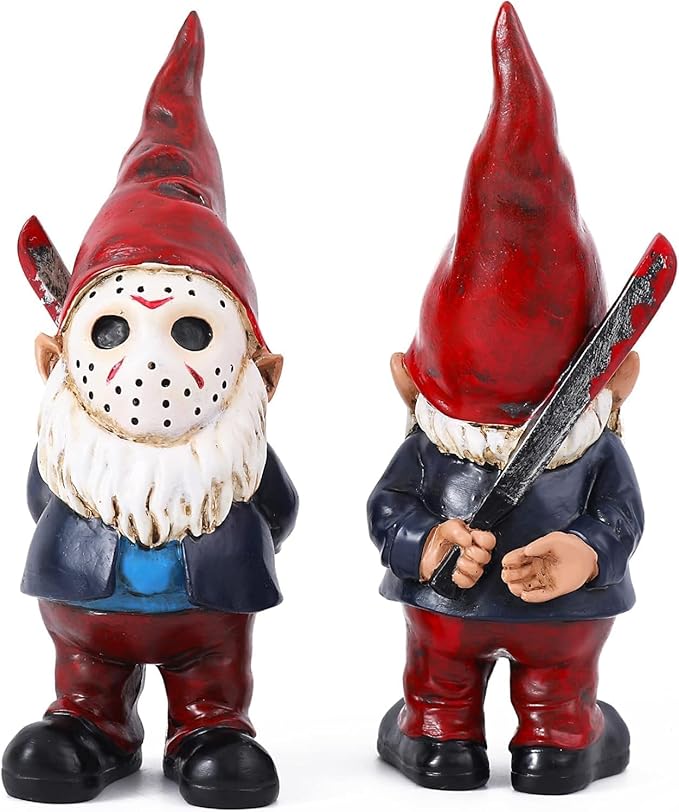 Garden Gnome Statue Decoration Garden Decor Horror Gnomes Boo Basket