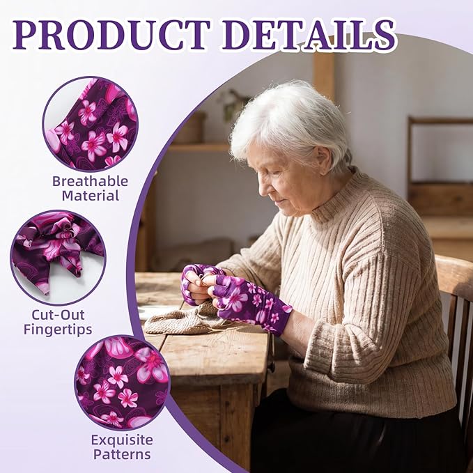3 Pairs Elderly Skin Thin Protector Gloves Tone Fingerless Gloves Protecting Thin Skin Covering Bruises Abrasion
